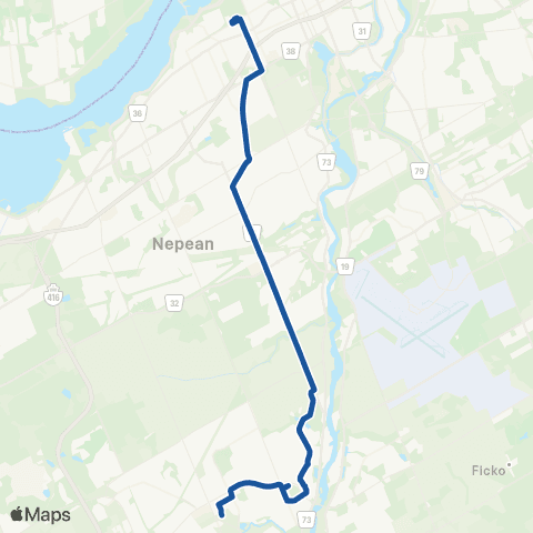 OC Transpo Barrhaven Centre <​> Tunney's Pasture map