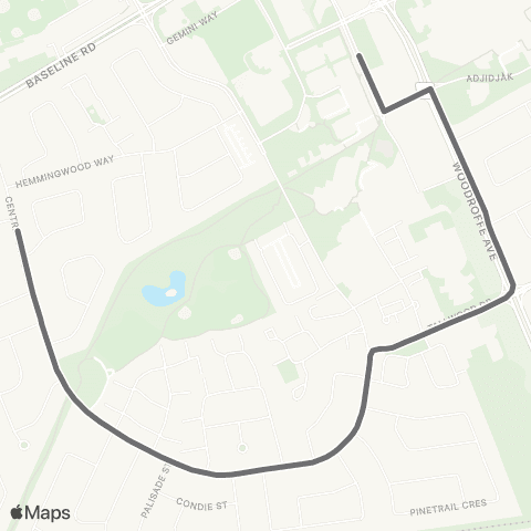 OC Transpo Centrepointe <​> Baseline map