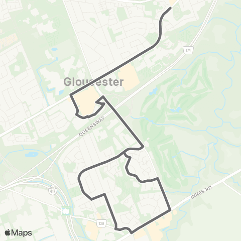 OC Transpo Pineview <​> Blair map