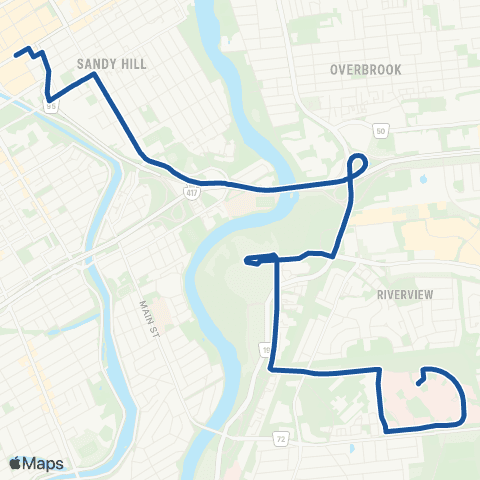 OC Transpo Hosp ~ Hôpital <​> Hurdman & N Rideau map