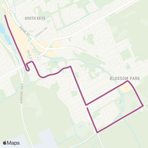 OC Transpo Greenboro <​> Lester map