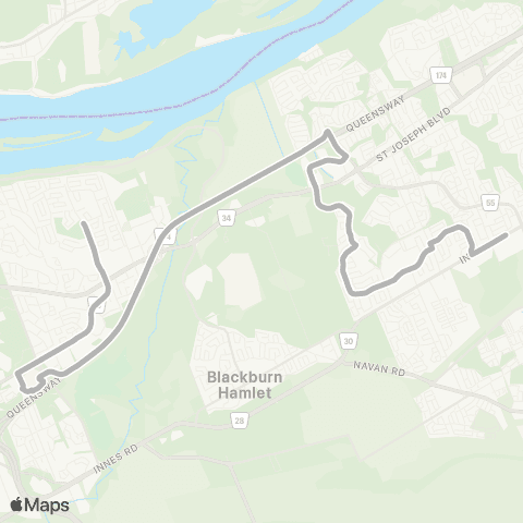 OC Transpo Colonel By / Gloucester H.S <​> Innes map