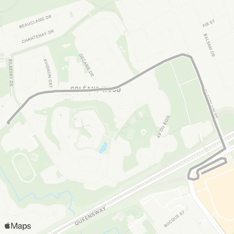 OC Transpo Cairine Wilson H.S <​> Place D'Orléans map