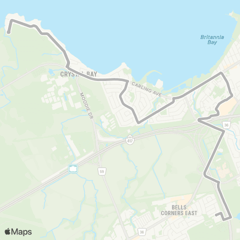 OC Transpo Grandview / Borden <​> Bell H.S map