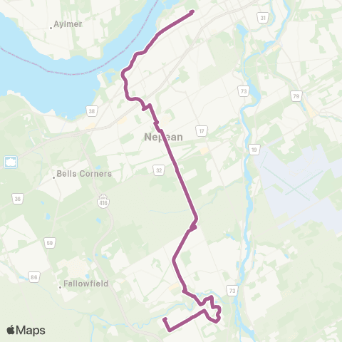 OC Transpo Tunney's Pasture <​> Half Moon Bay map