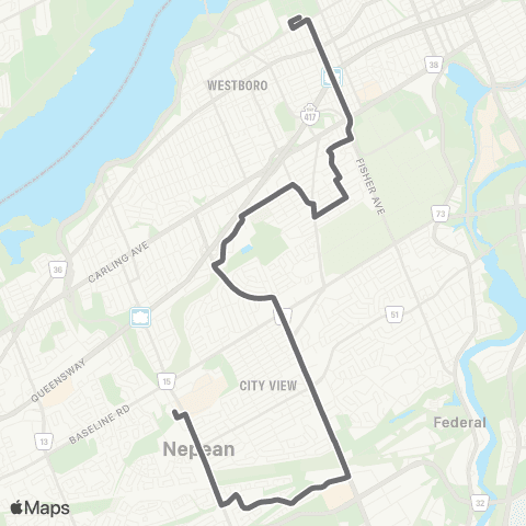 OC Transpo Tunney's Pasture <​> Baseline map