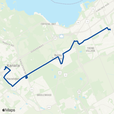 OC Transpo Baseline <​> Terry Fox map