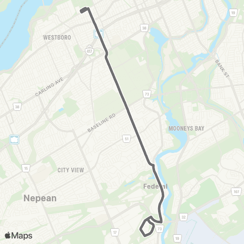 OC Transpo Tunney's Pasture <​> A - Antares & C - Colonnade map