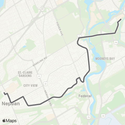 OC Transpo Billings Bridge <​> Baseline map