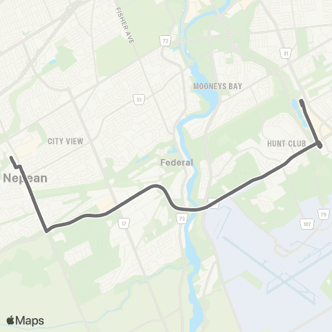 OC Transpo Greenboro <​> Baseline map