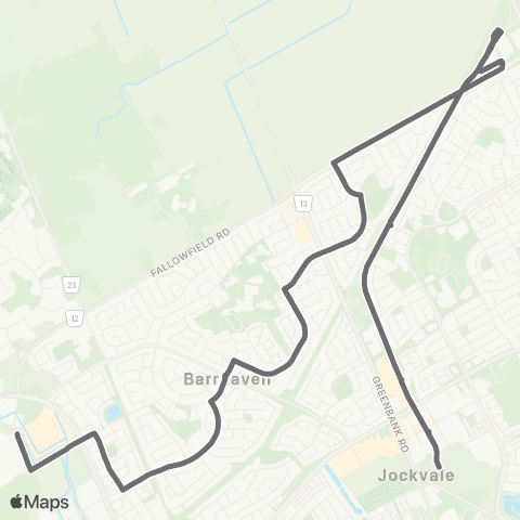 OC Transpo Citigate <​> Barrhaven Centre map
