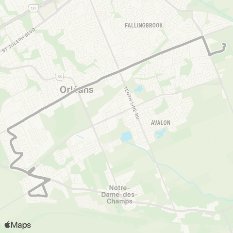 OC Transpo Béatrice Desloges / Gisele Lalonde <​> Renaud map