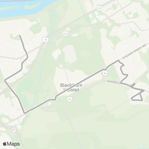 OC Transpo Colonel By / Gloucester H.S / Lester B. Pearson <​> Renaud map