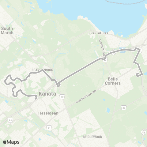 OC Transpo Bell H.S <​> Terry Fox map