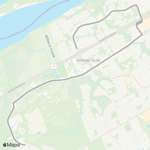 OC Transpo Louis Riel <​> Orléans map