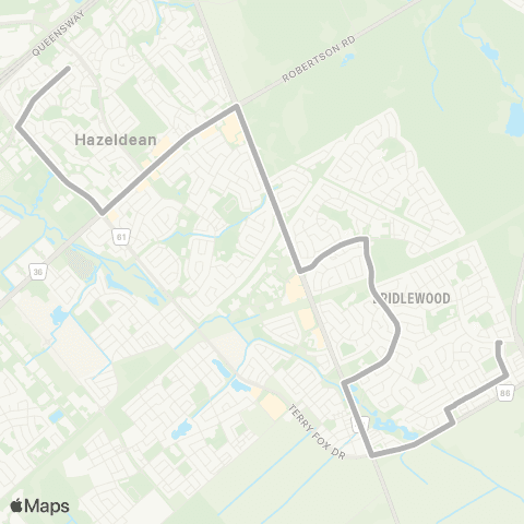 OC Transpo Holy Trinity H.S <​> Hope Side map