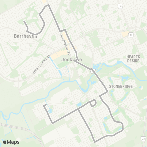 OC Transpo John McCrae H.S <​> Half Moon Bay map