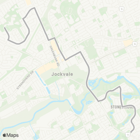 OC Transpo John McCrae H.S <​> Golflinks map