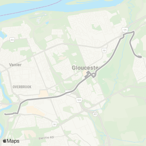 OC Transpo Louis-Riel <​> Blair map