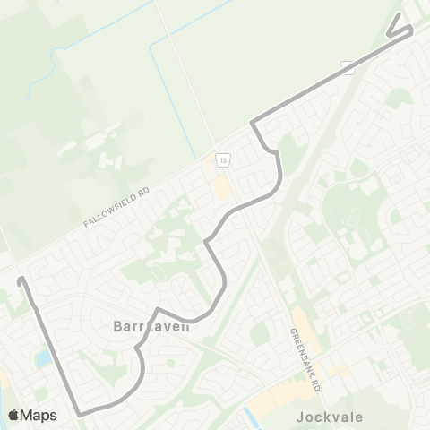 OC Transpo Cedarview M.S <​> Fallowfield map