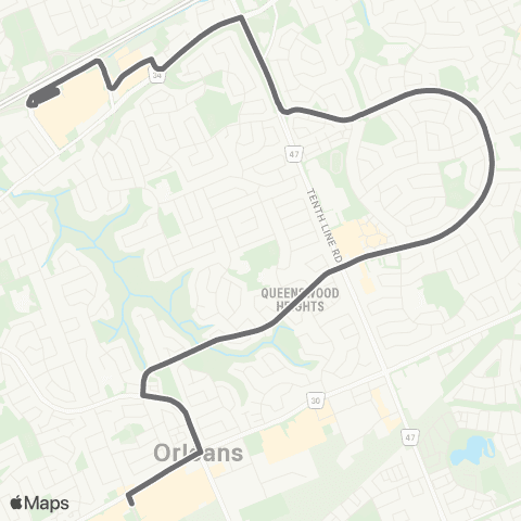 OC Transpo Place D'Orléans <​> Innes map