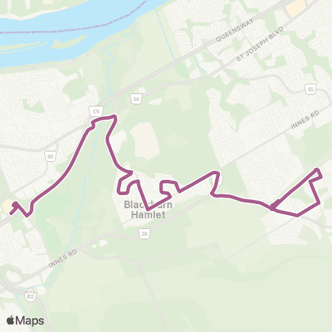 OC Transpo Chapel Hill <​> Blair map