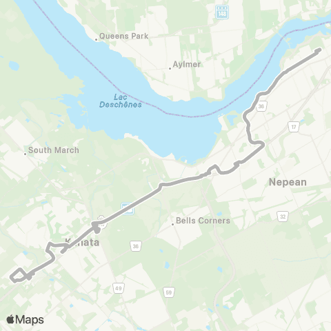 OC Transpo Canadian Tire Ctr ~ Ctr Canadian Tire map
