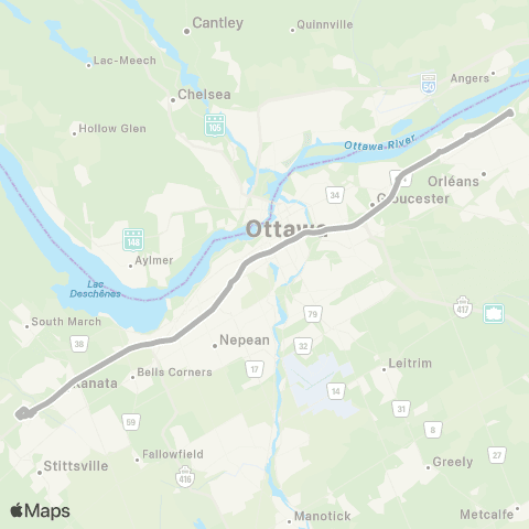 OC Transpo Canadian Tire Ctr ~ Ctr Canadian Tire map