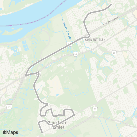 OC Transpo St. Matthew H.S <​> Bearbrook map
