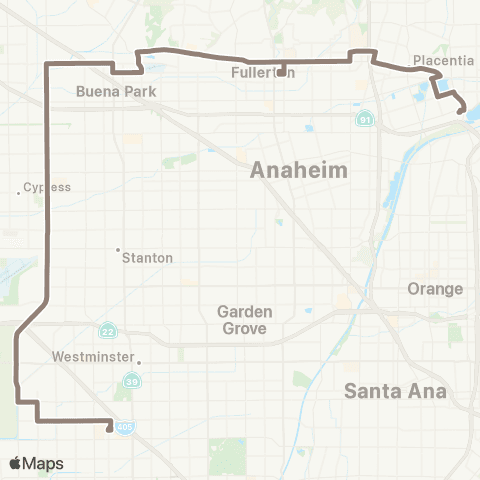 OCTA Goldenwest TC - Anaheim Canyon map