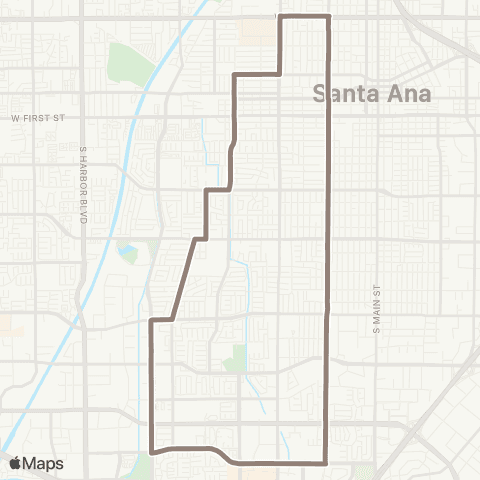OCTA Santa Ana / Costa Mesa map