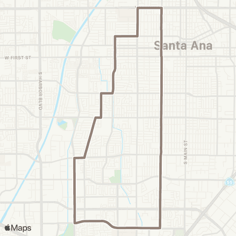 OCTA Santa Ana / Costa Mesa map