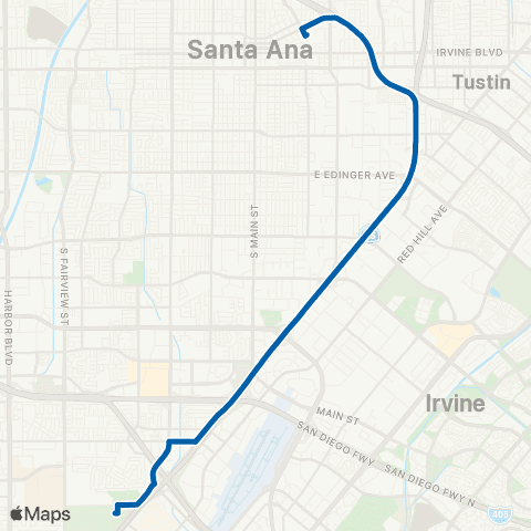 OCTA Santa Ana - O C Fairgrounds map