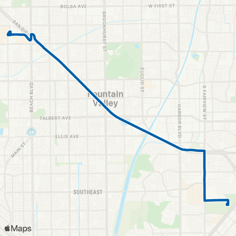 OCTA Huntington Beach - O C Fairgrounds map