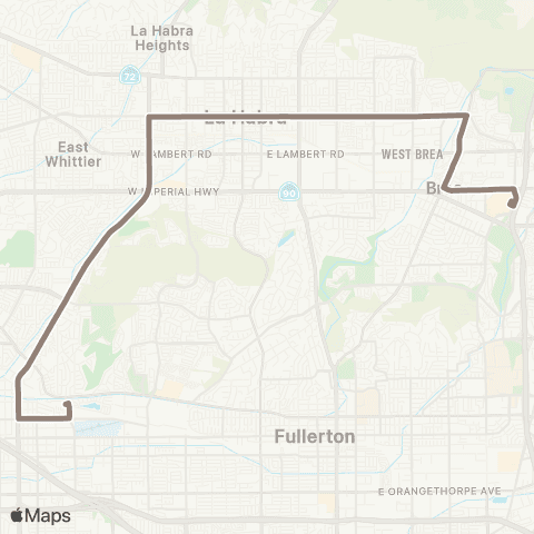 OCTA La Habra - Anaheim map