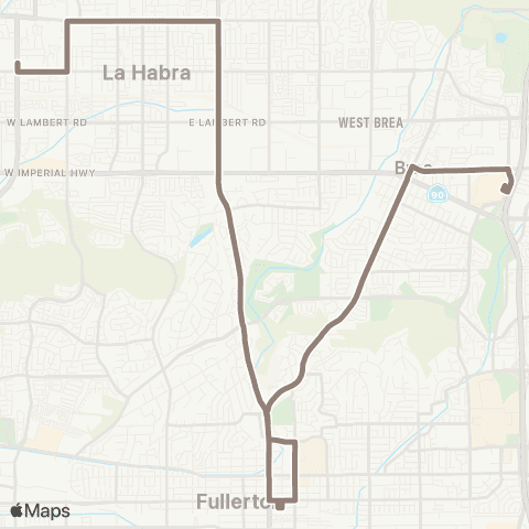 OCTA La Habra - Brea Mall map