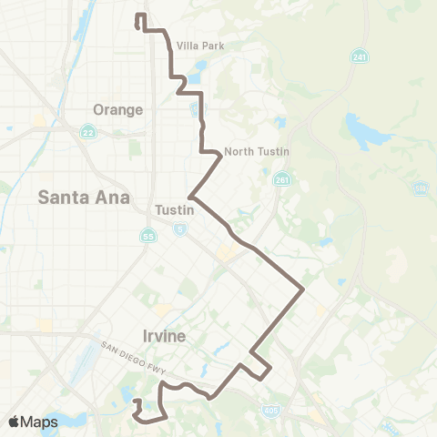 OCTA Orange - Irvine map