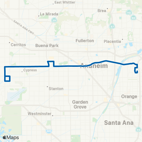 OCTA Long Beach - Orange map