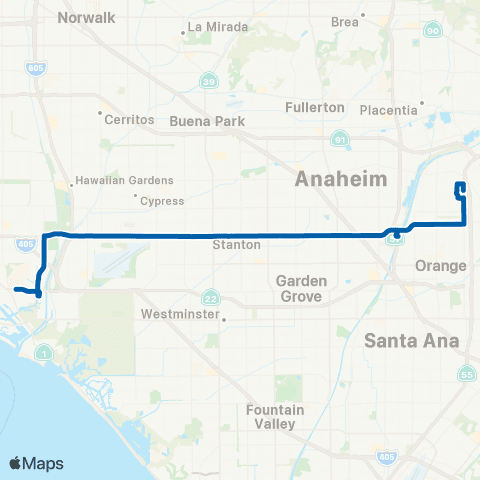 OCTA Long Beach - Orange map