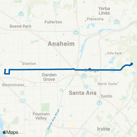 OCTA Garden Grove - Orange map
