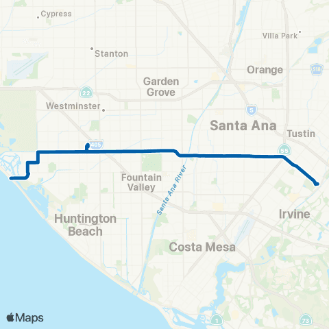 OCTA Sunset Beach - Tustin Station map