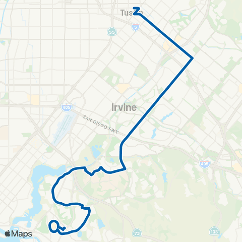 OCTA Tustin - Newport Beach map