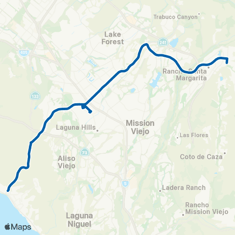 OCTA Mission Viejo - Laguna Beach map