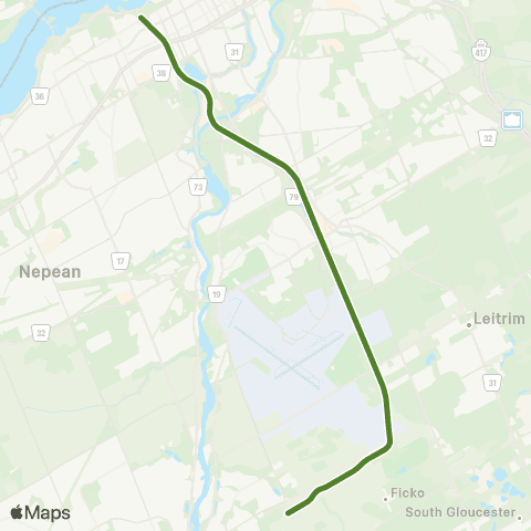 OC Transpo Bayview <> Limebank map