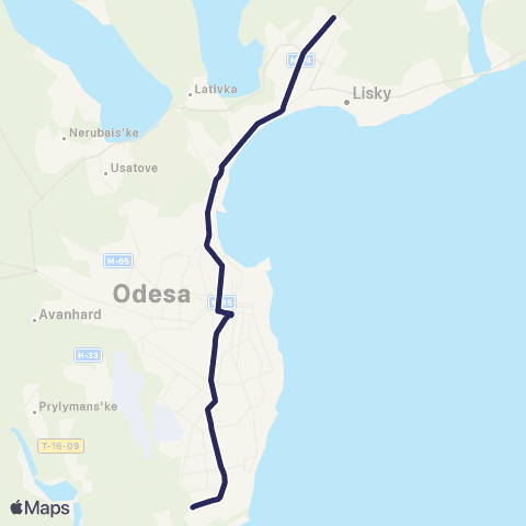 Odesa Bus 7 11-а станція Люстдорфської дороги - Таврія В map