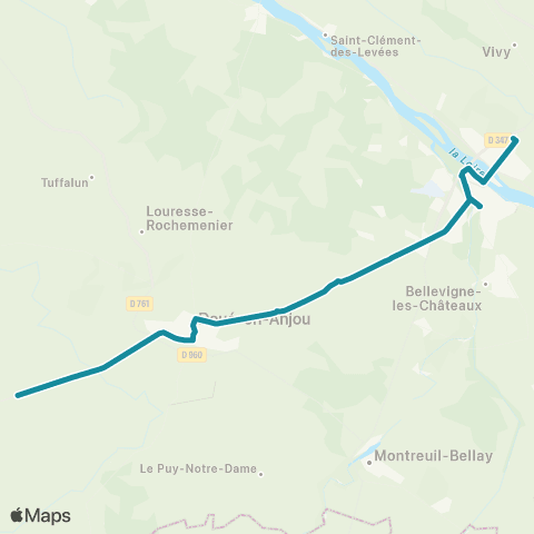 Ogalo Doue la Fontaine - Saumur / Aleop 406 Cholet - Saumur map