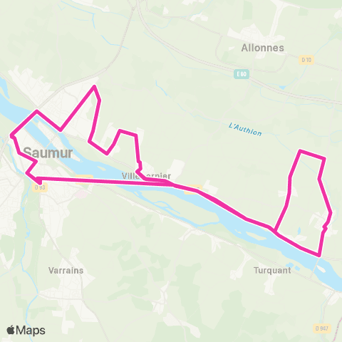 Ogalo Varennes sur Loire - Saumur map