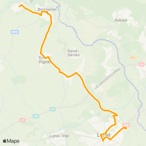 Olé Saussines - Boisseron - Entre-Vignes - Lunel map