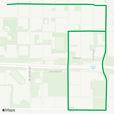 Metro Green Route / Downtown map