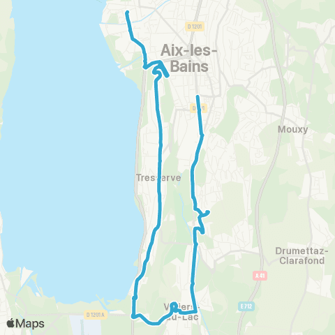 Ondéa - Lignes scolaires Lycée Marlioz / Gare SNCF - Collège Garibaldi map